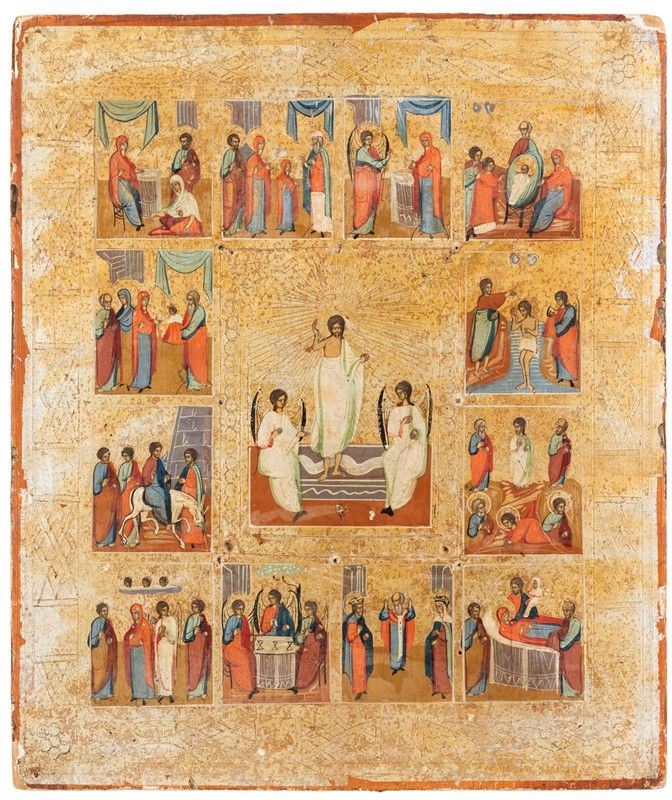 Scuola Russa del XIX Secolo - Le Dodici Grandi Feste Dell'anno Liturgico della Chiesa Ortodossa
