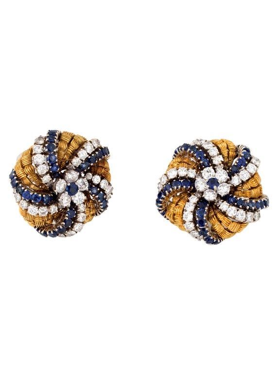Orecchini con Zaffiri e Brillanti