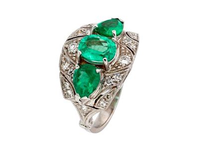 Anello Trilogy di Smeraldi