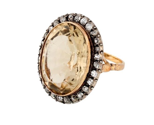 Anello con quarzo rosa