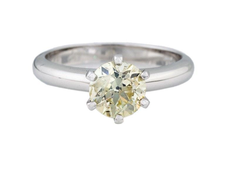 Anello con Diamante Vecchia Europa
