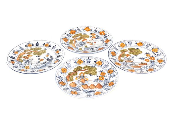 Quattro piatti in ceramica  - Asta Antiquariato Dipinti Antichi e del XIX secolo, Arredi, Tappeti, e Argenti - Casa d'Aste Arcadia