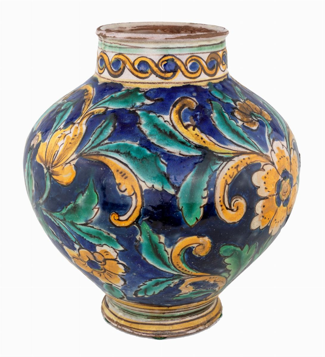 Vaso a Boccia in Maiolica