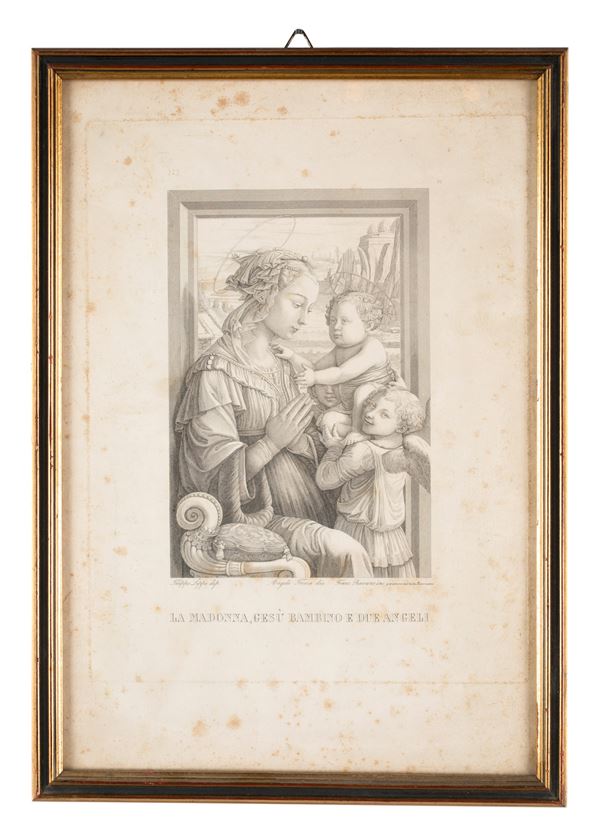 Madonna col Bambino e due angeli  - Asta Antiquariato Dipinti Antichi e del XIX secolo, Arredi, Tappeti, e Argenti - Casa d'Aste Arcadia