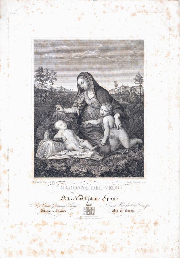 Madonna del velo  - Asta Antiquariato Dipinti Antichi e del XIX secolo, Arredi, Tappeti, e Argenti - Casa d'Aste Arcadia