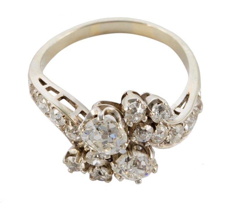 Anello Brill. t.V. in Oro Bianco