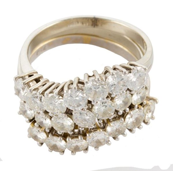Tre Fedi in brill. su oro bianco
