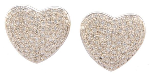 orocchini in oro bianco con brill. ct. 2,22 circa