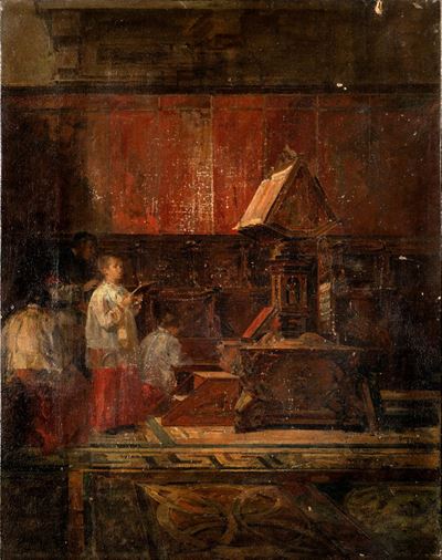 Interno di Chiesa con Giovani Chierichetti
