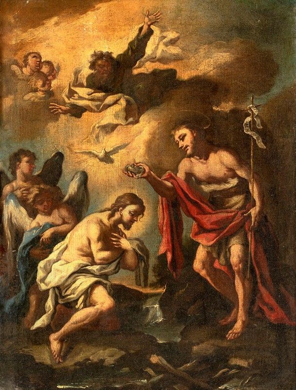 Scuola Romana del XIX Secolo - Battesimo di Cristo