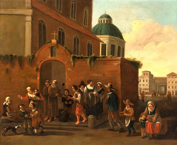 Pittore Bambocciante del XVII secolo - La dispensa della minestra.