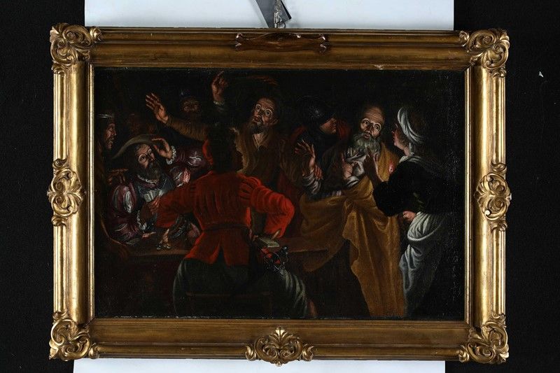 Scuola Caravaggesca del XVII Secolo - La Negazione di San Pietro