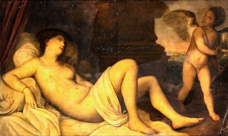 Scuola Italiana del XVII Secolo - Venere e Amore