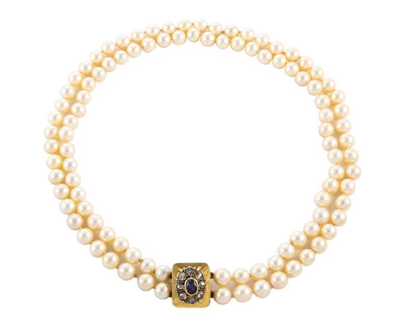 Collana con Due Fili Perle Giapponesi