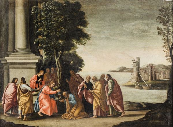 Scuola italiana del XVIII secolo - Consegna delle chiavi all'apostolo Pietro