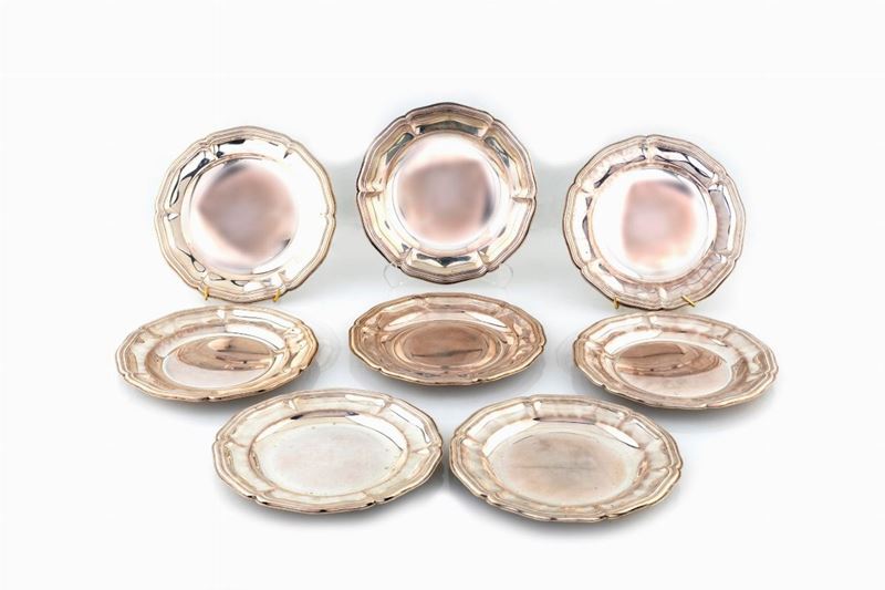 Otto Piatti da Dolce in Argento