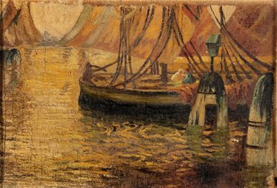 Marina con Barca Ormeggiata