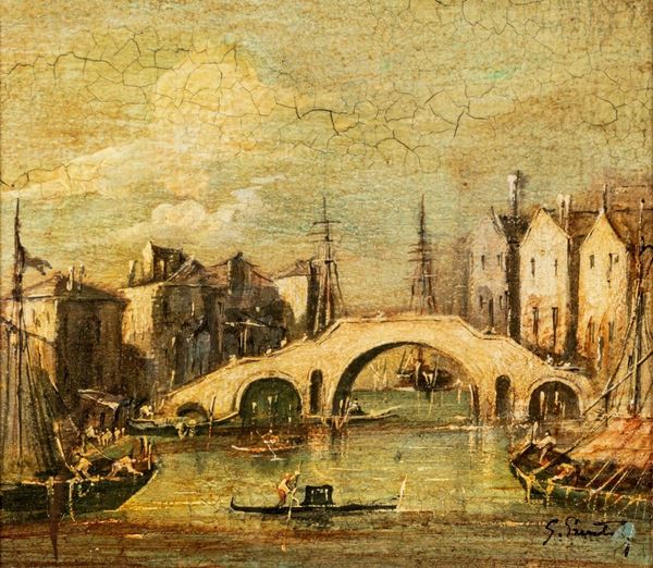 Veduta di Venezia  - olio - Asta Antiquariato Dipinti Antichi e del XIX secolo, Arredi, Tappeti, e Argenti - Casa d'Aste Arcadia