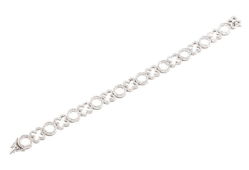 Bracciale Tessuto in Oro Bianco con Brill. di Capuano Gr.18,90