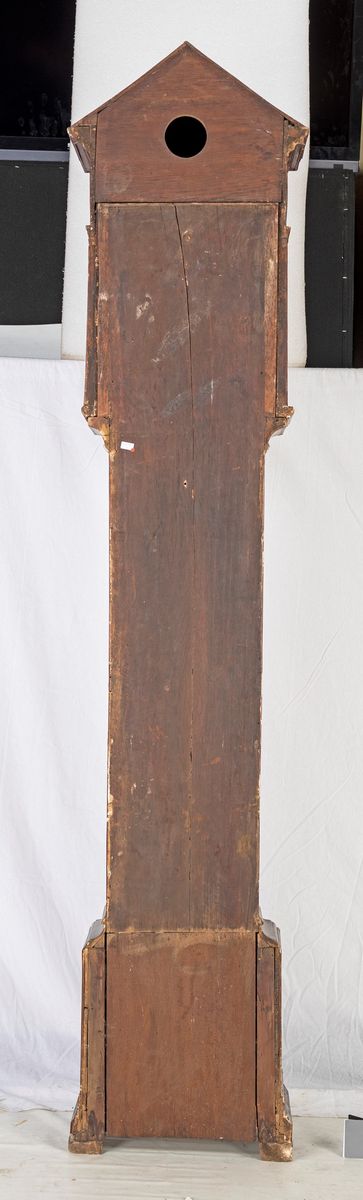 Orologio a Torre in Legno Laccato Rosso