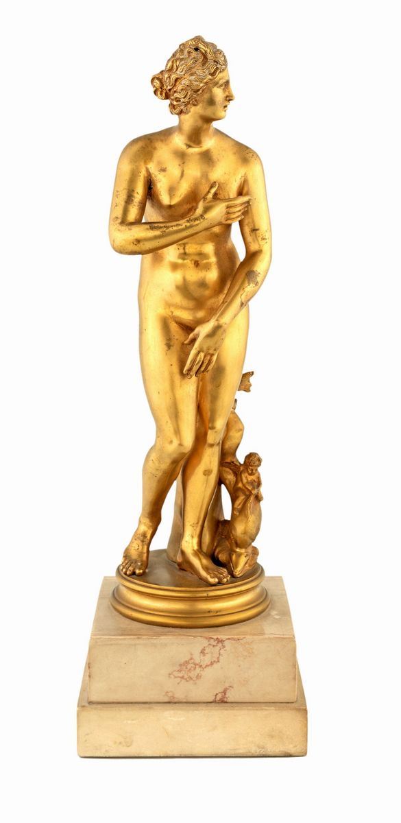 Scultura in bronzo dorato  - Asta Antiquariato Dipinti Antichi e del XIX secolo, Arredi, Tappeti, e Argenti - Casa d'Aste Arcadia