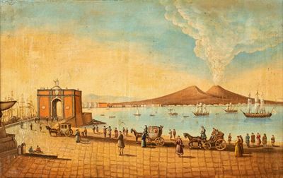 Veduta del Golfo di Napoli e del Vesuvio