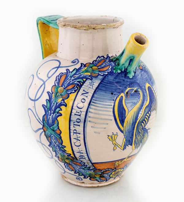 Brocca in maiolica