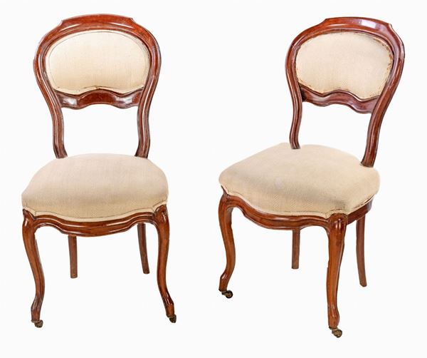 Coppia di sedie in mogano  - Asta Antiquariato Dipinti Antichi e del XIX secolo, Arredi, Tappeti, e Argenti - Casa d'Aste Arcadia