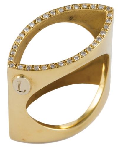 Anello Oro Giallo a Losanga Gr 13 34 Grillanti, Ct 0,17