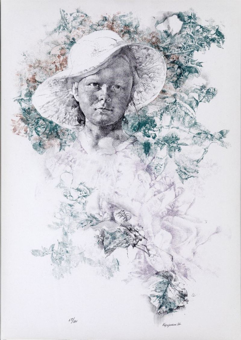 Renzo Vespignani - Bambina con Cappello