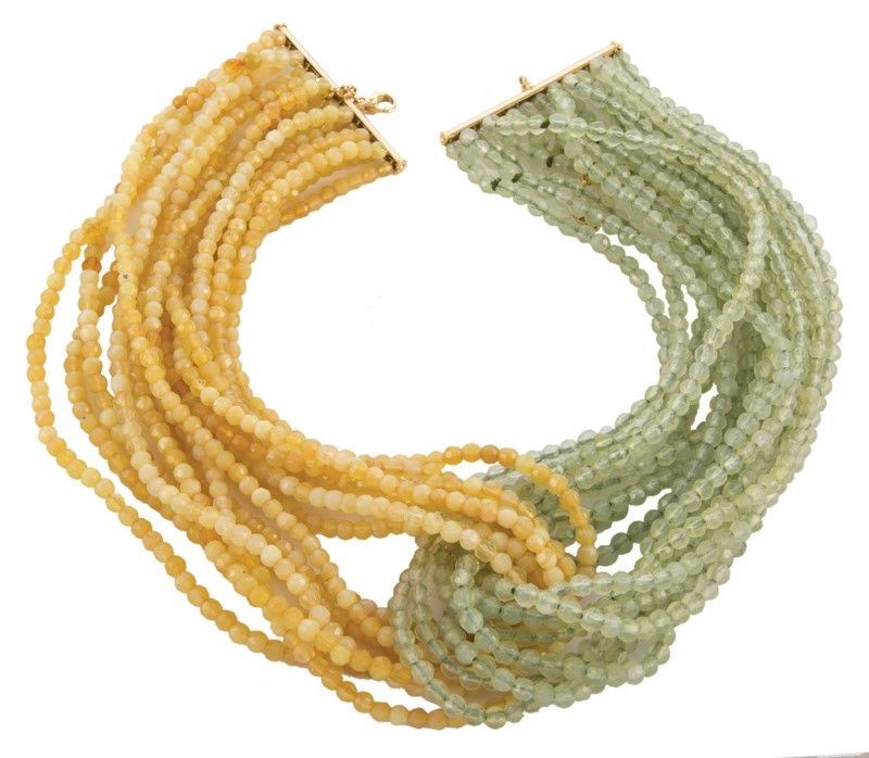 Calcite Gialla e Verde Chiusura Oro Giallo Gr 10