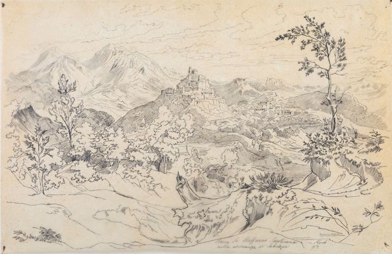 Johann Jacob Frey Attribuito - Veduta di Canterano