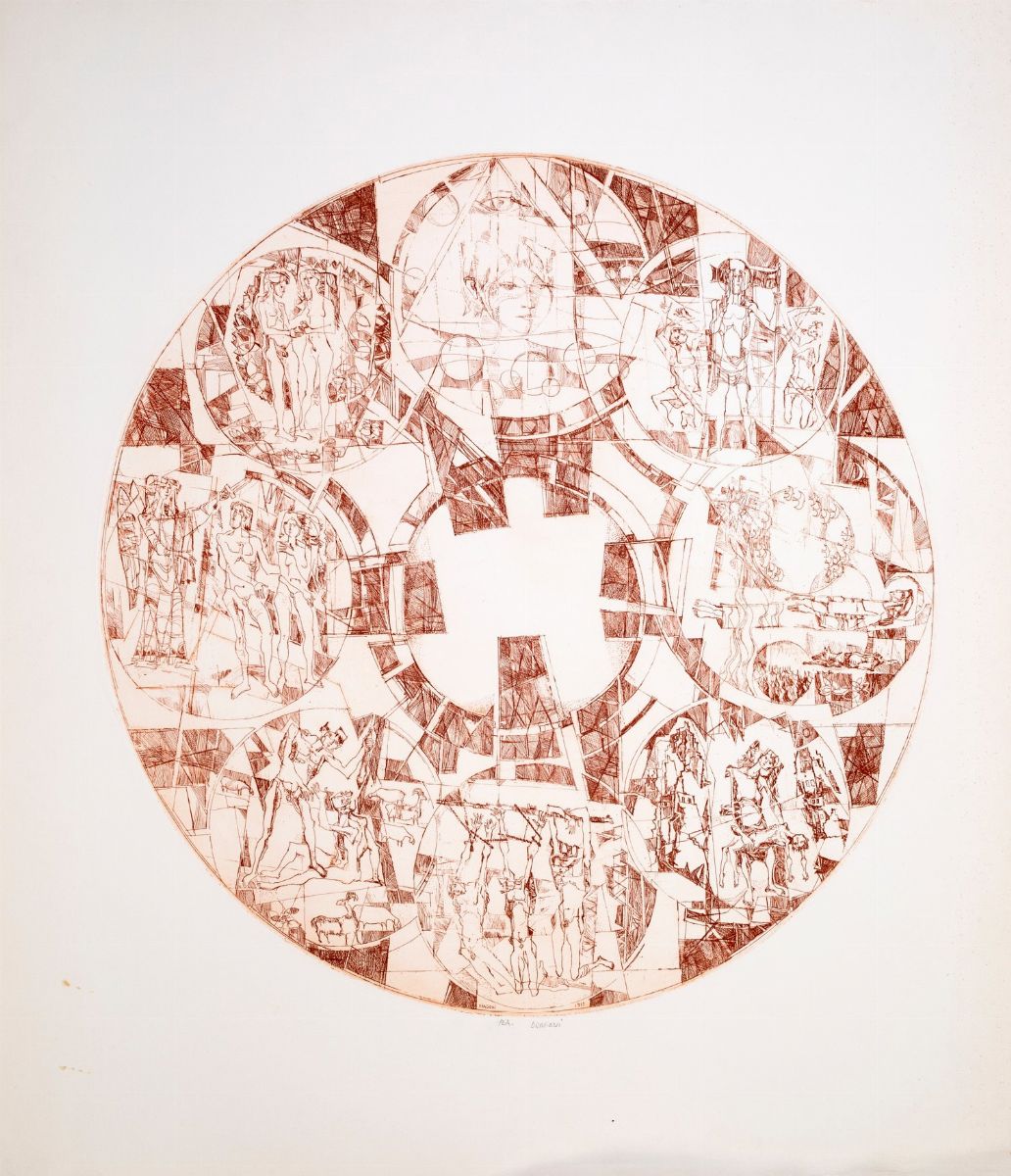 Giovanni Dragoni - Lotto di 8 Acquaforti Raffiguranti Scese Sacre