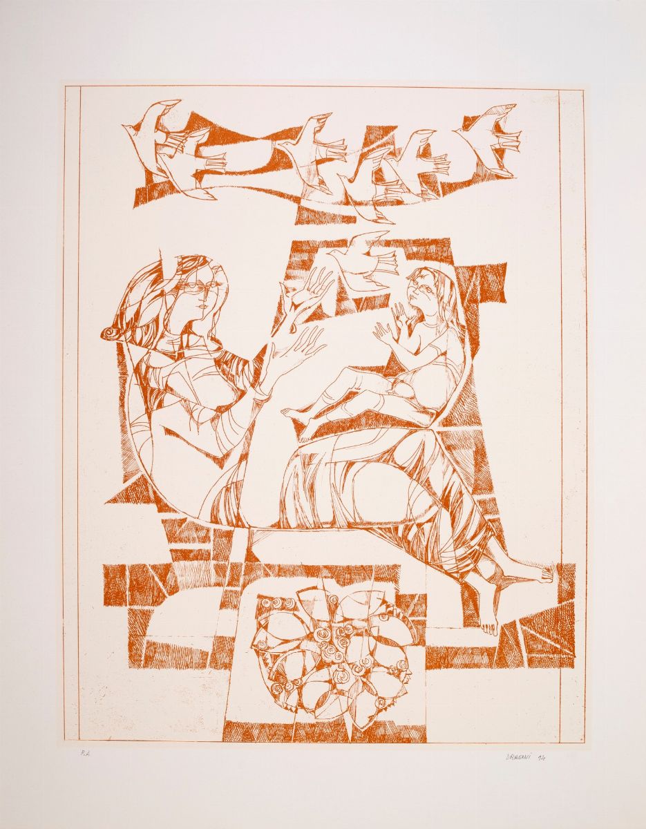 Giovanni Dragoni - Lotto di 8 Acquaforti Raffiguranti Scese Sacre