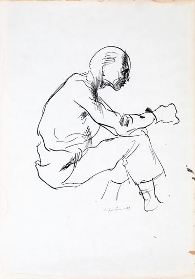 Lotto di 4 Disegni Raffiguranti Studi di Figure