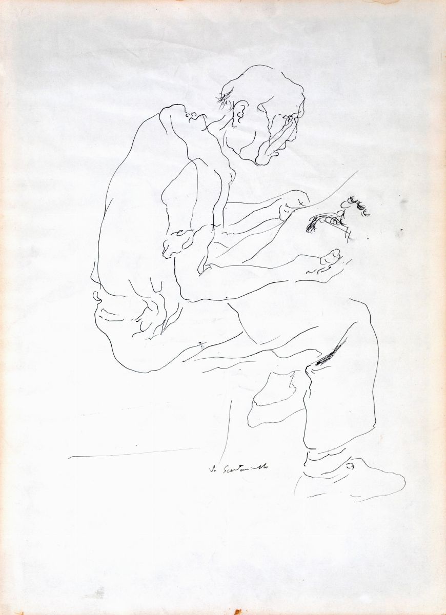 Vincenzo Gaetaniello - Lotto di 4 Disegni Raffiguranti Studi di Figue