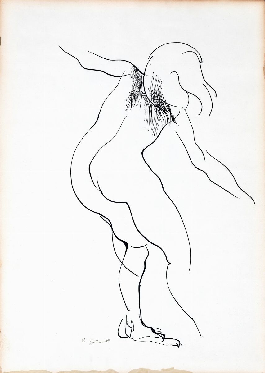 Vincenzo Gaetaniello - Lotto di 4 Disegni Raffiguranti Studi di Figue