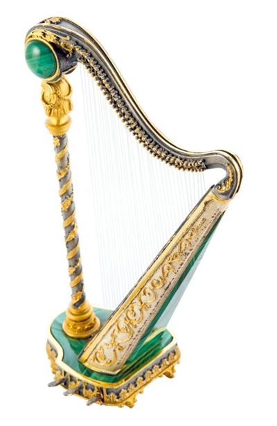 Arpa in Argento 925 con Malachite