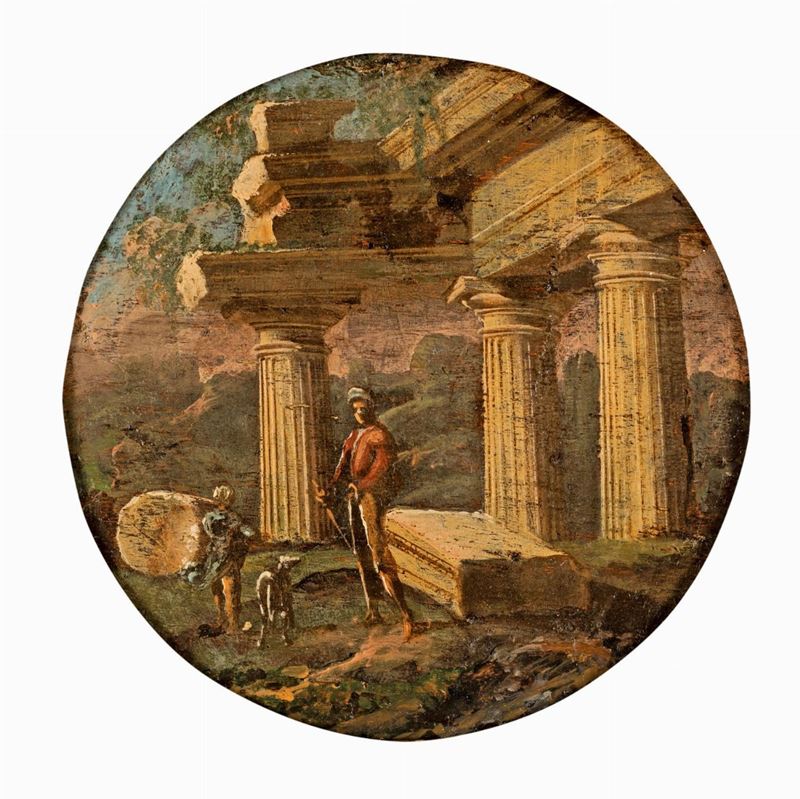 Pittore del XVIII Secolo - Paesaggi con Rovine Classiche