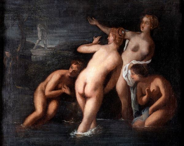 Scuola bolognese del XVII secolo - Ninfe al bagno