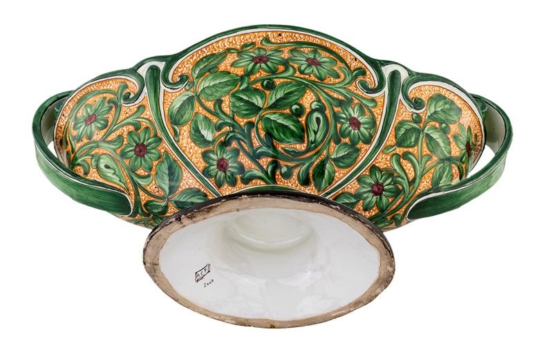 Coppa Centrotavola in Ceramica Policroma