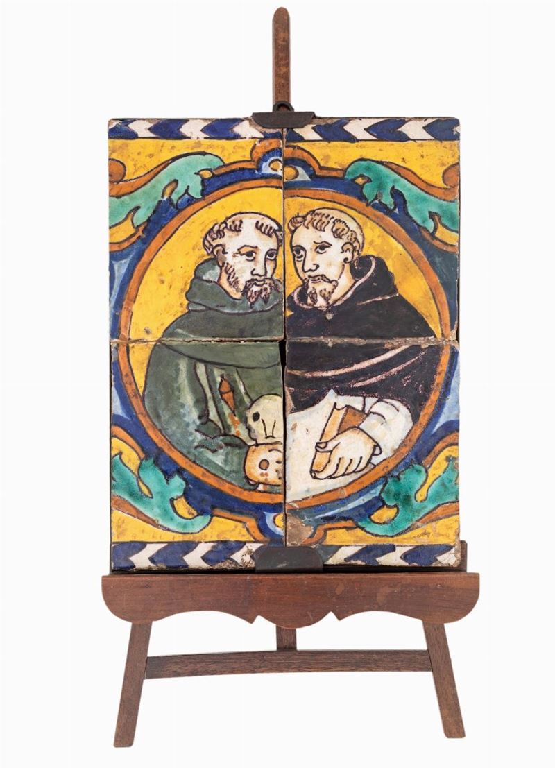 Placca in Maiolica Policroma