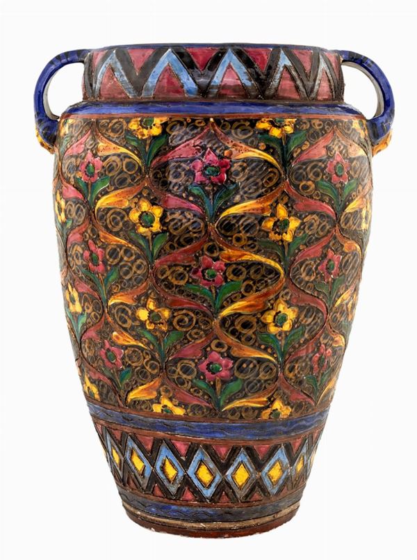 Grande vaso portaombrelli n ceramica  - Asta Asta a tempo di Antiquariato e Arredamento - Casa d'Aste Arcadia