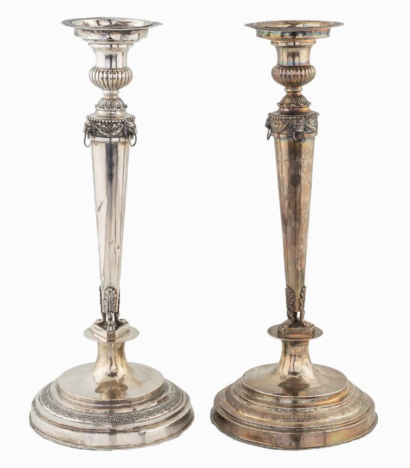 Coppia di Candelieri in Argento, Stefano Sciolet, Roma 1832