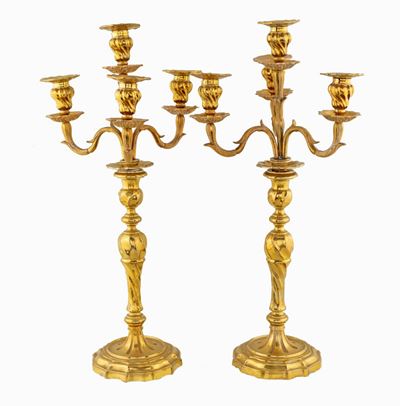 Coppia di Candelabri in Ottone