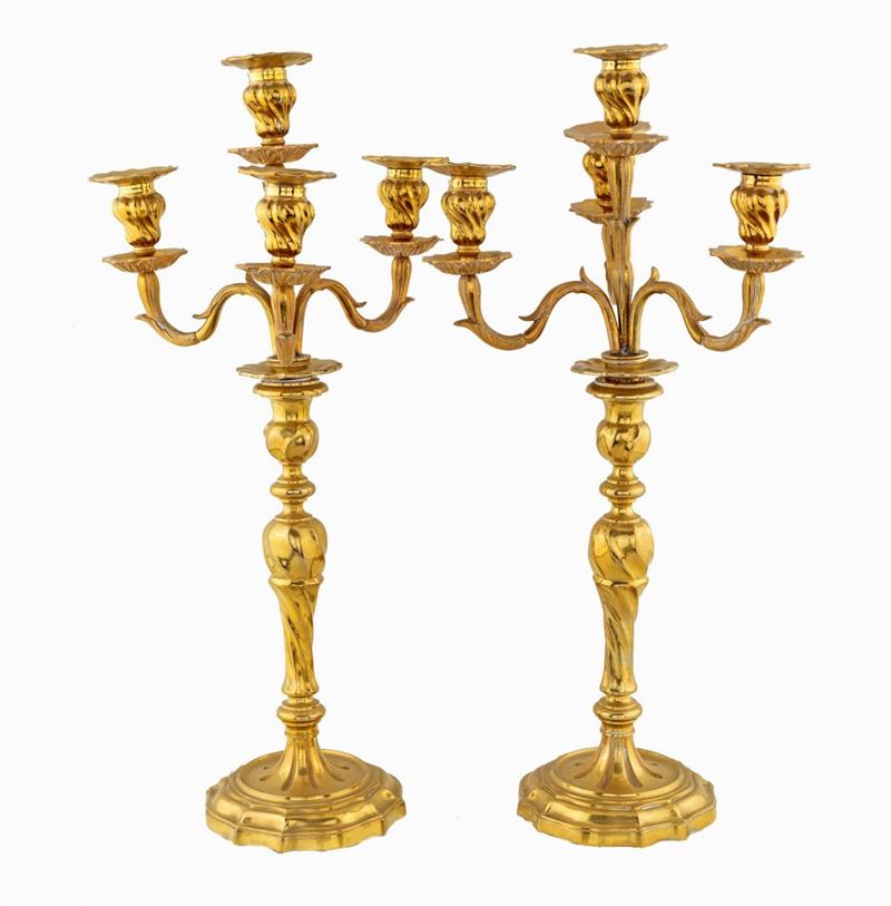 Coppia di Candelabri in Ottone