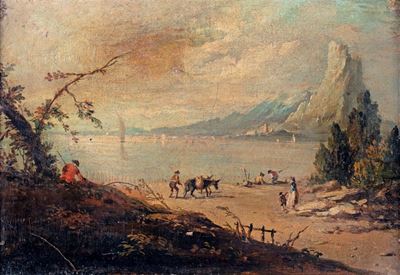 Paesaggio Lacustre con Figure