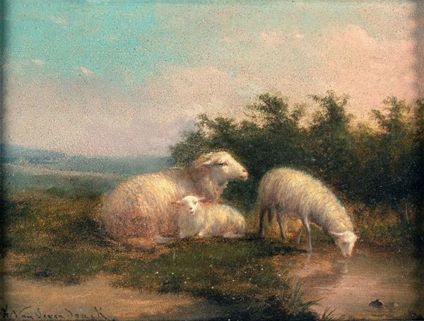 Franz Van Severdonck - Paesaggio con pecore