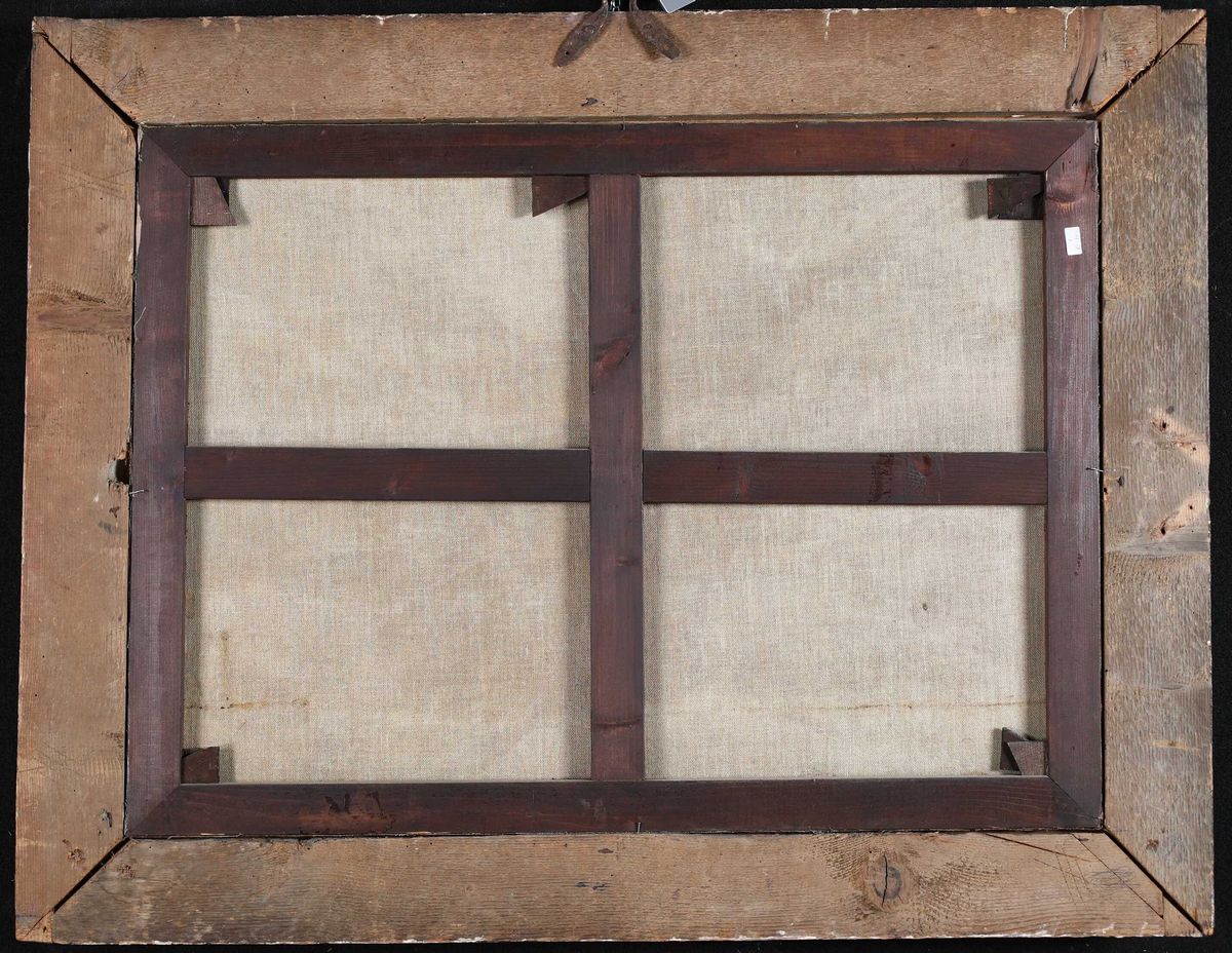 Pittore del XVII Secolo - A) Paesaggio Fluviale con Pastore Dormiente B) Paesaggio Fluviale con S...