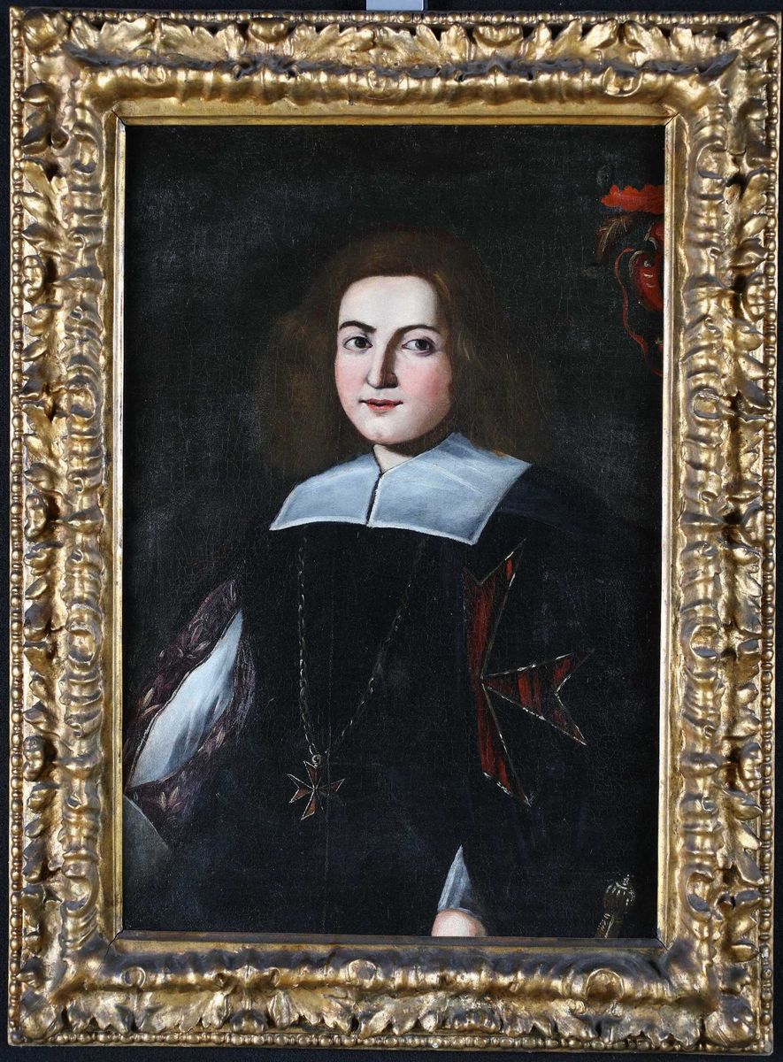 Pittore del XVII Secolo - Ritratto di Giovane Cavaliere Dell'ordine di Malta